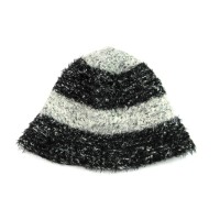Platania Italy 's Hat Bucket Salt and Pepper Striped Black White  eb-12634582